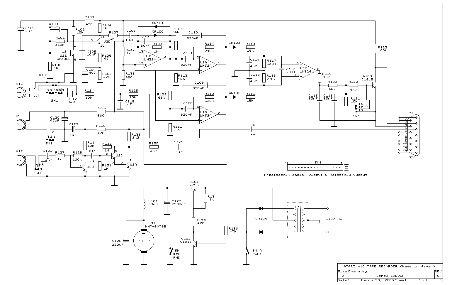 Atari 410 Schematic