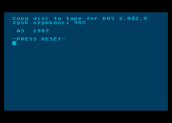 Copy Disk to Tape
